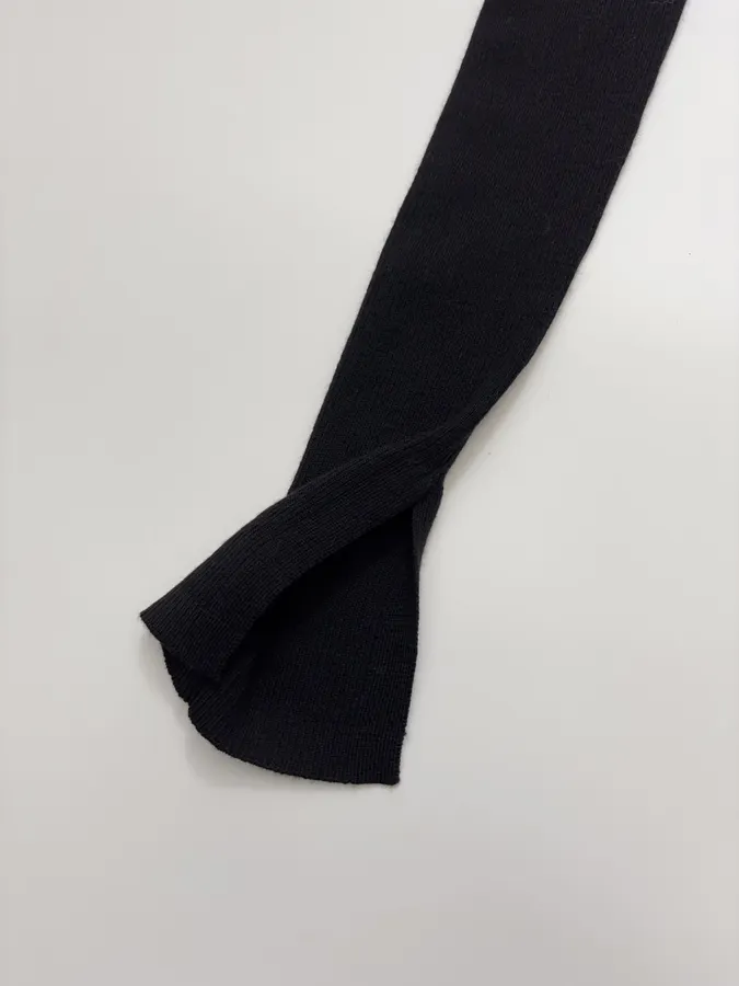 Black Mock-Neck Slim-Fit Long-Sleeve Knit Top in Black, product view 08