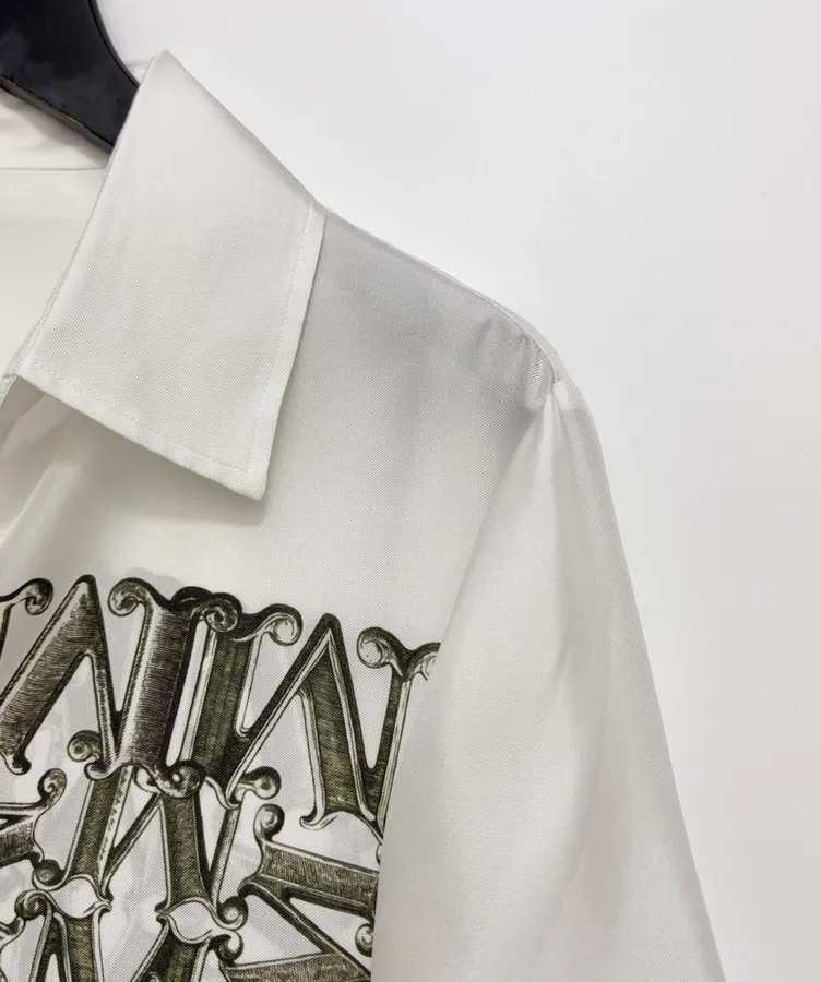 Commute-Ready Lapel Silk Shirt in White, product view 03