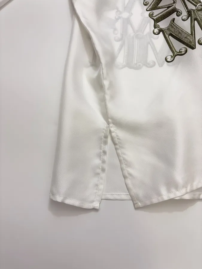 Commute-Ready Lapel Silk Shirt in White, product view 08