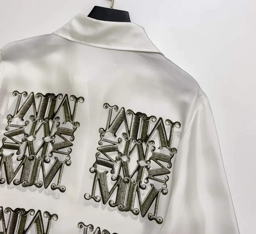 Commute-Ready Lapel Silk Shirt in White, product view 12