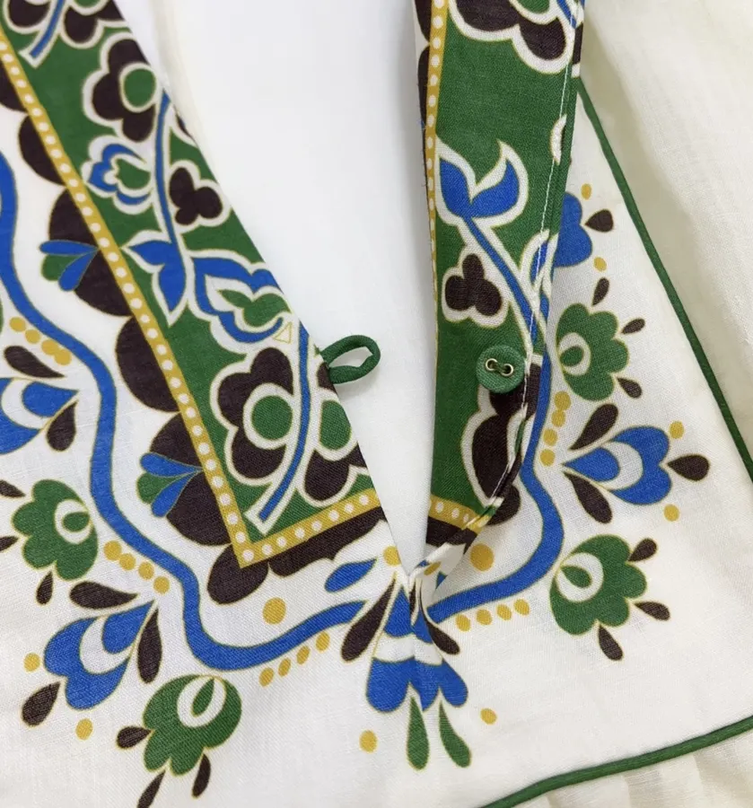 Printed Long Top-Style Dress in Cream, product view 05