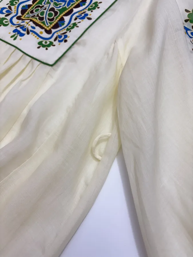 Printed Long Top-Style Dress in Cream, product view 06