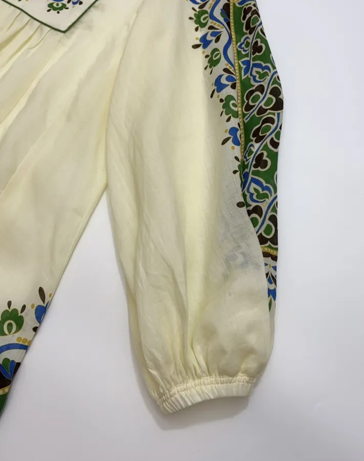 Printed Long Top-Style Dress in Cream, product view 07