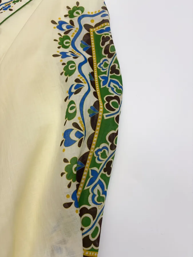 Printed Long Top-Style Dress in Cream, product view 09