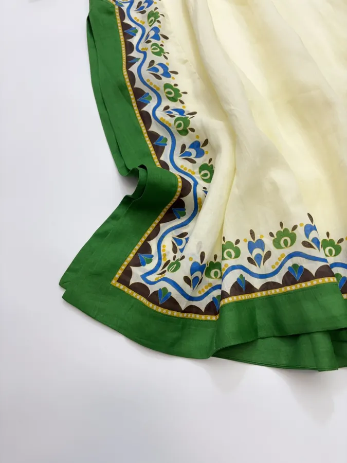 Printed Long Top-Style Dress in Cream, product view 12