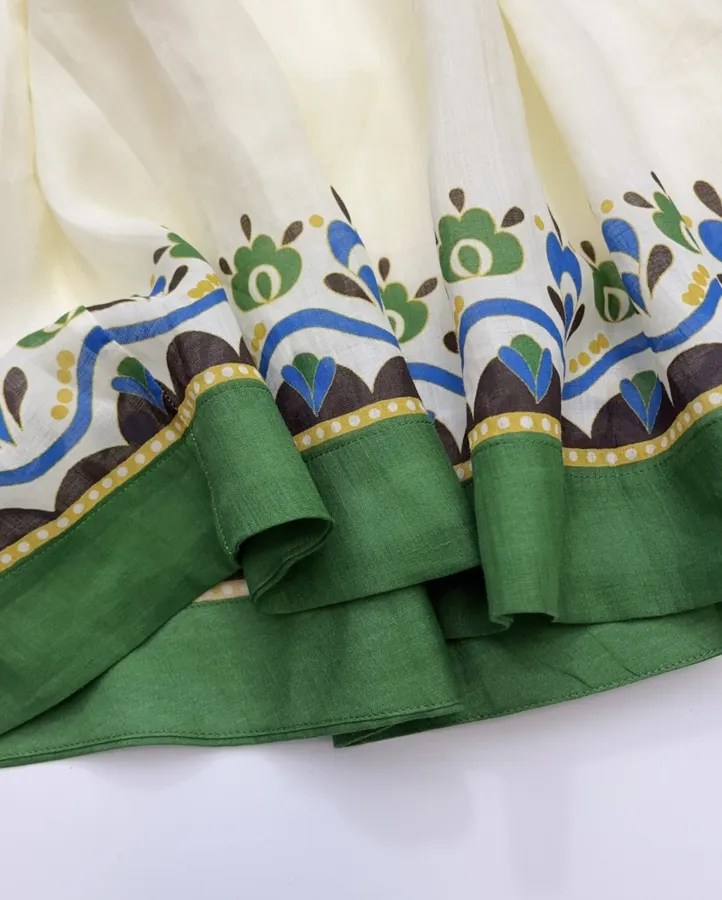 Printed Long Top-Style Dress in Cream, product view 13
