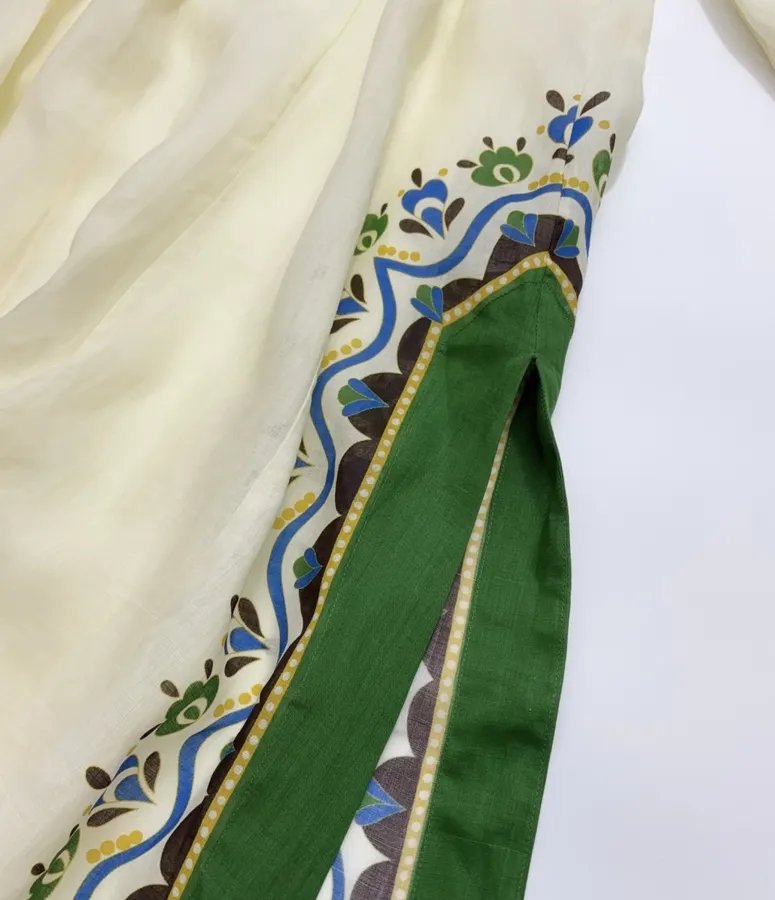 Printed Long Top-Style Dress in Cream, product view 16