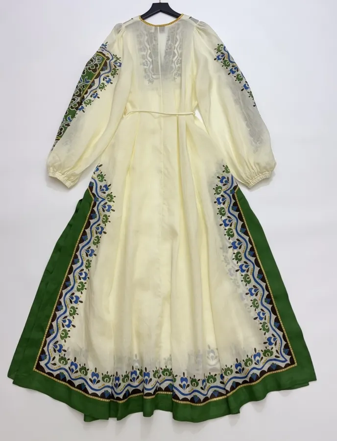 Printed Long Top-Style Dress in Cream, product view 18