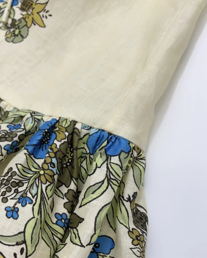 Linen Mini Dress in Cream, product view 13