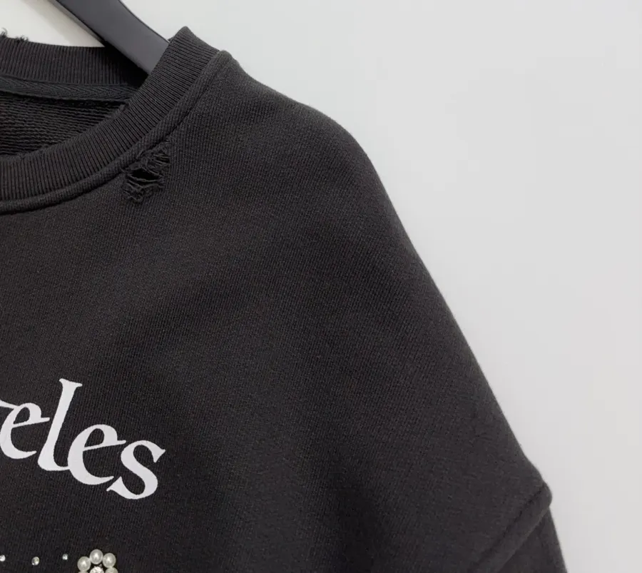 Niche Mickey Mouse Graffiti Pendant, Loose Pullover Sweatshirt in Black, product view 03