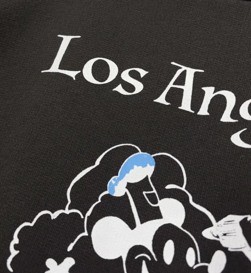 Niche Mickey Mouse Graffiti Pendant, Loose Pullover Sweatshirt in Black, product view 05