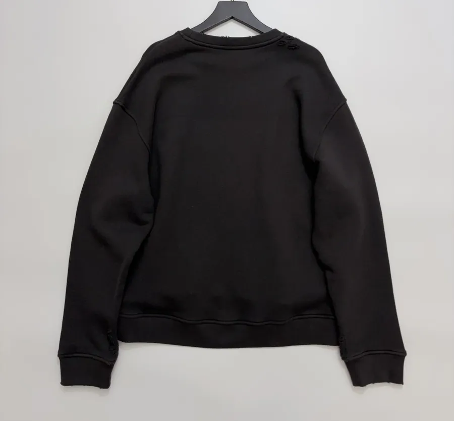 Niche Mickey Mouse Graffiti Pendant, Loose Pullover Sweatshirt in Black, product view 16