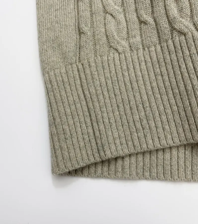 Round-Neck Knitted Short-Sleeve Top in Oatmeal, product view 08