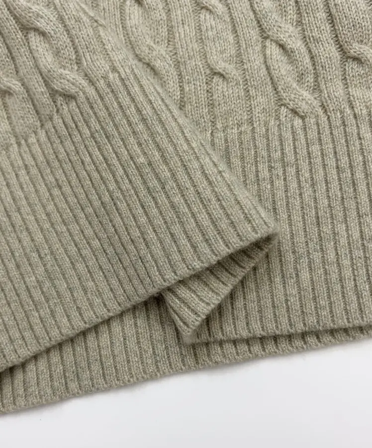 Round-Neck Knitted Short-Sleeve Top in Oatmeal, product view 09