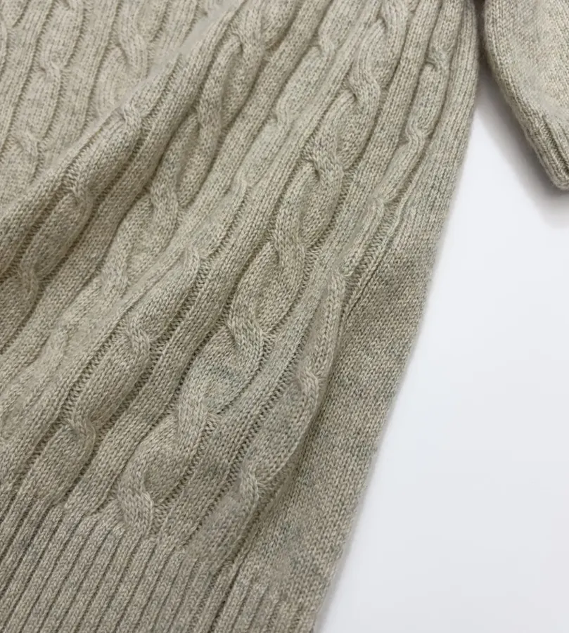 Round-Neck Knitted Short-Sleeve Top in Oatmeal, product view 11