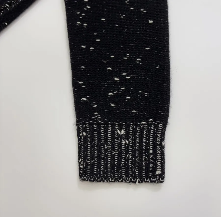 Embellished Half-Zip Stand-Collar Knit Top in Black, product view 06
