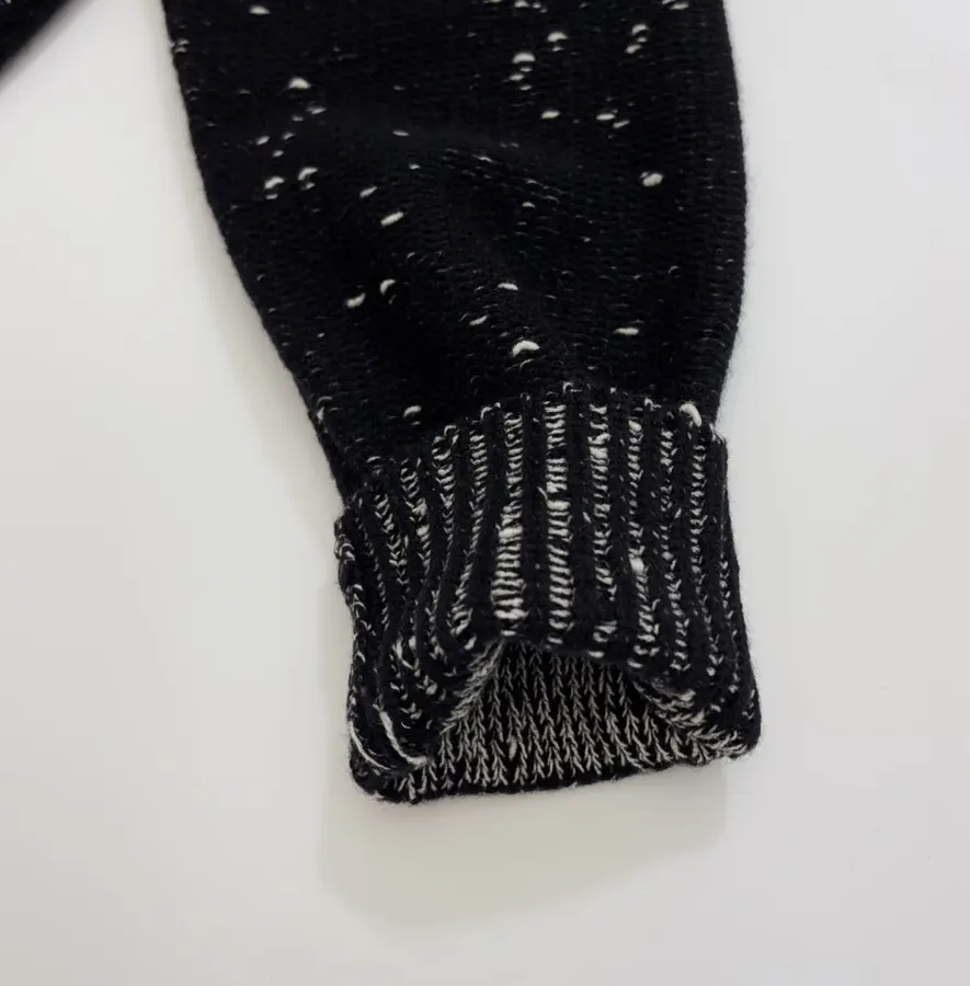 Embellished Half-Zip Stand-Collar Knit Top in Black, product view 07