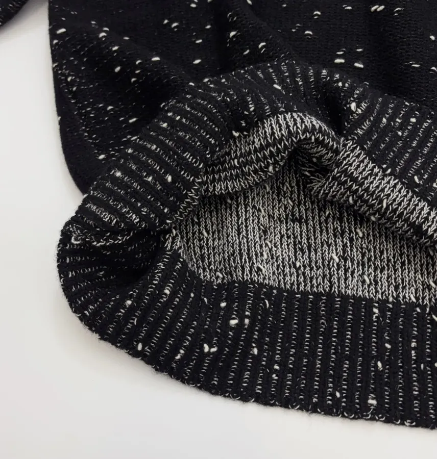 Embellished Half-Zip Stand-Collar Knit Top in Black, product view 11
