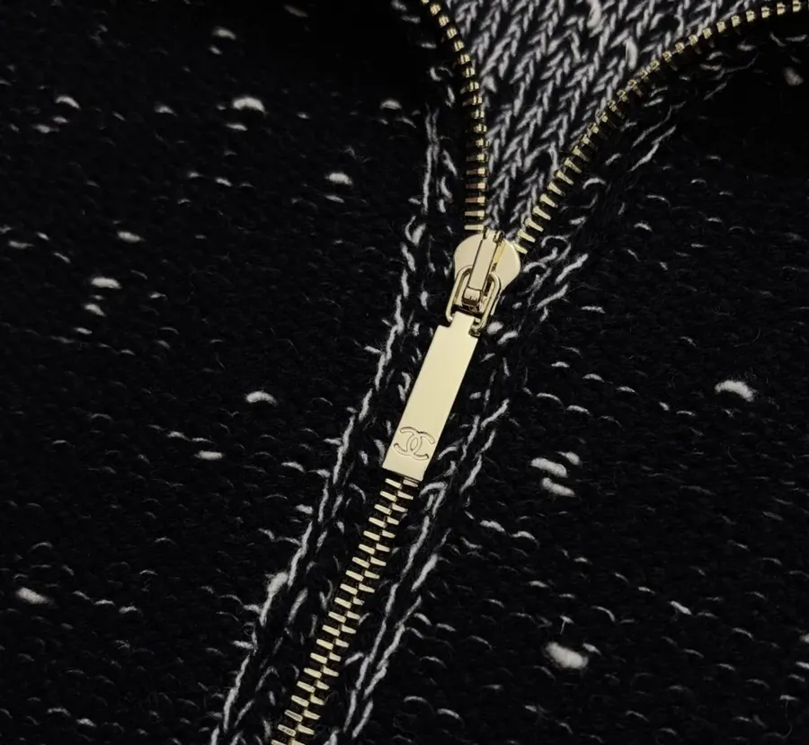 Embellished Half-Zip Stand-Collar Knit Top in Black, product view 14
