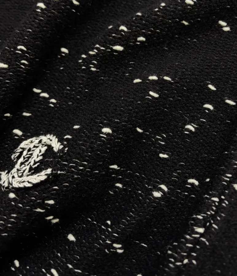 Embellished Half-Zip Stand-Collar Knit Top in Black, product view 18