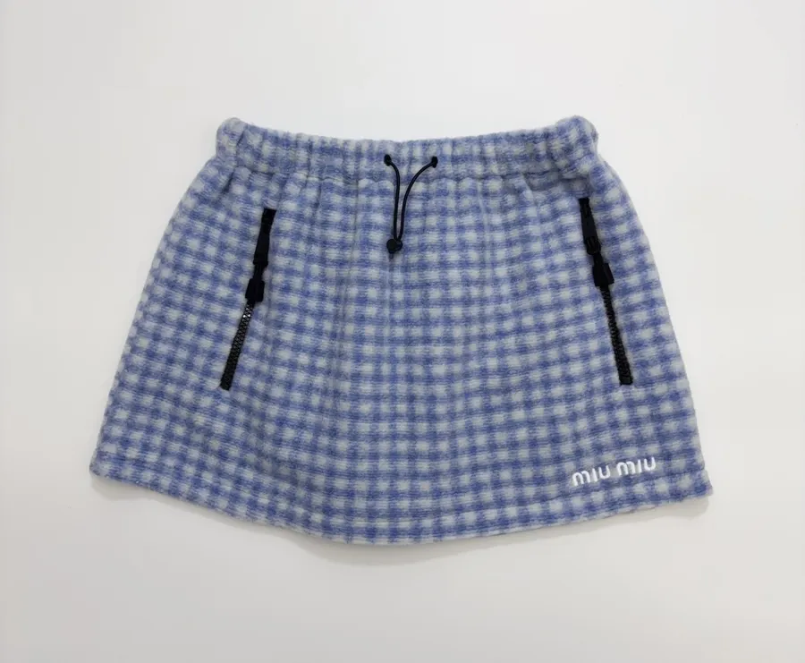 Plaid Skirt, Short Skirt in Blue and White, product view 01
