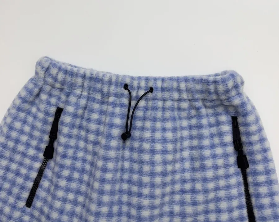 Plaid Skirt, Short Skirt in Blue and White, product view 02