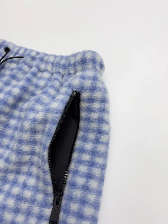 Plaid Skirt, Short Skirt in Blue and White, product view 04