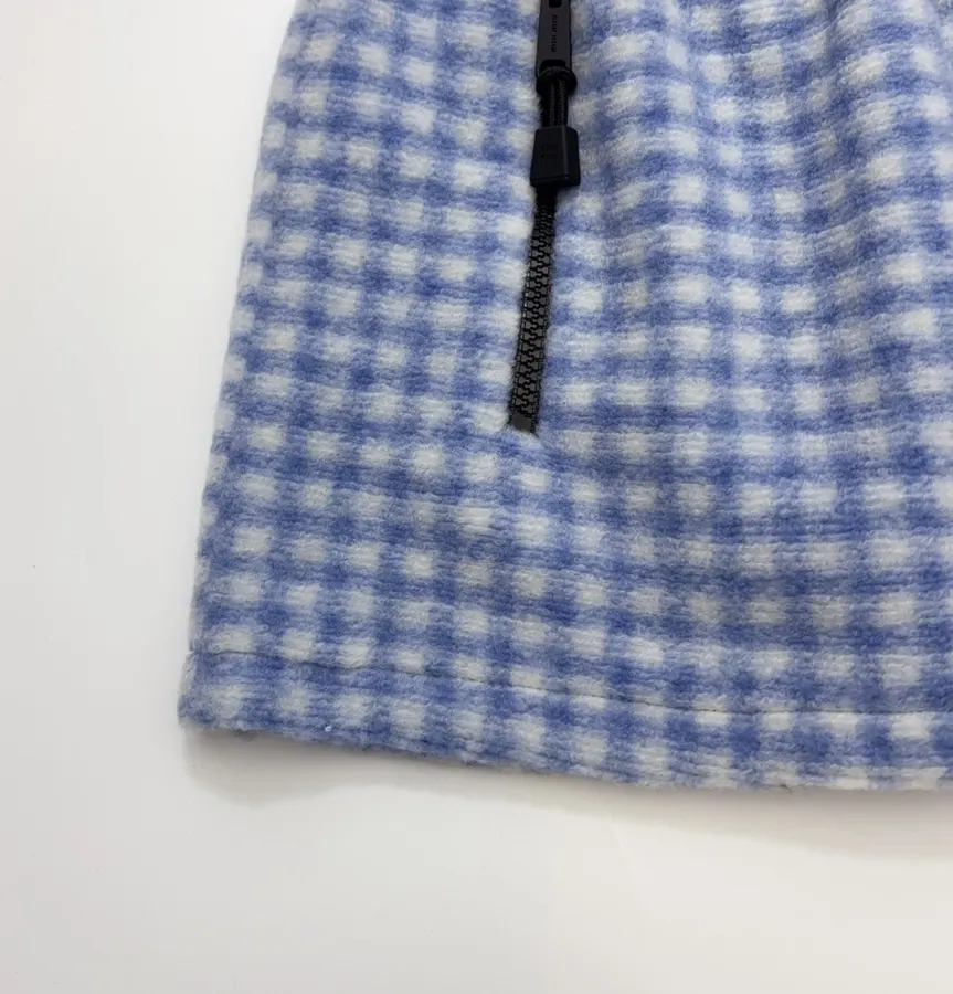 Plaid Skirt, Short Skirt in Blue and White, product view 10