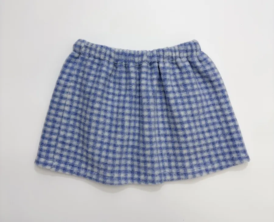 Plaid Skirt, Short Skirt in Blue and White, product view 14