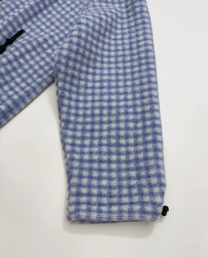 Plaid Loose-Fit Zip-Up Jacket in Blue and White, product view 06