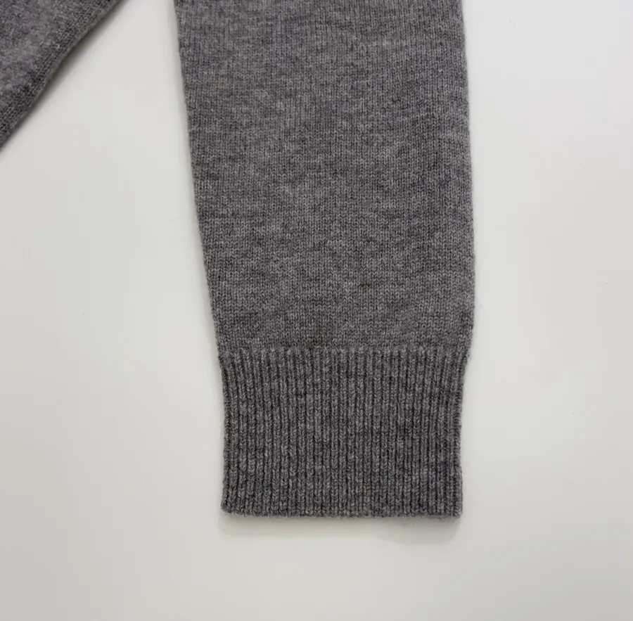Jacquard Crew-Neck Knit Sweater in Gray, product view 08