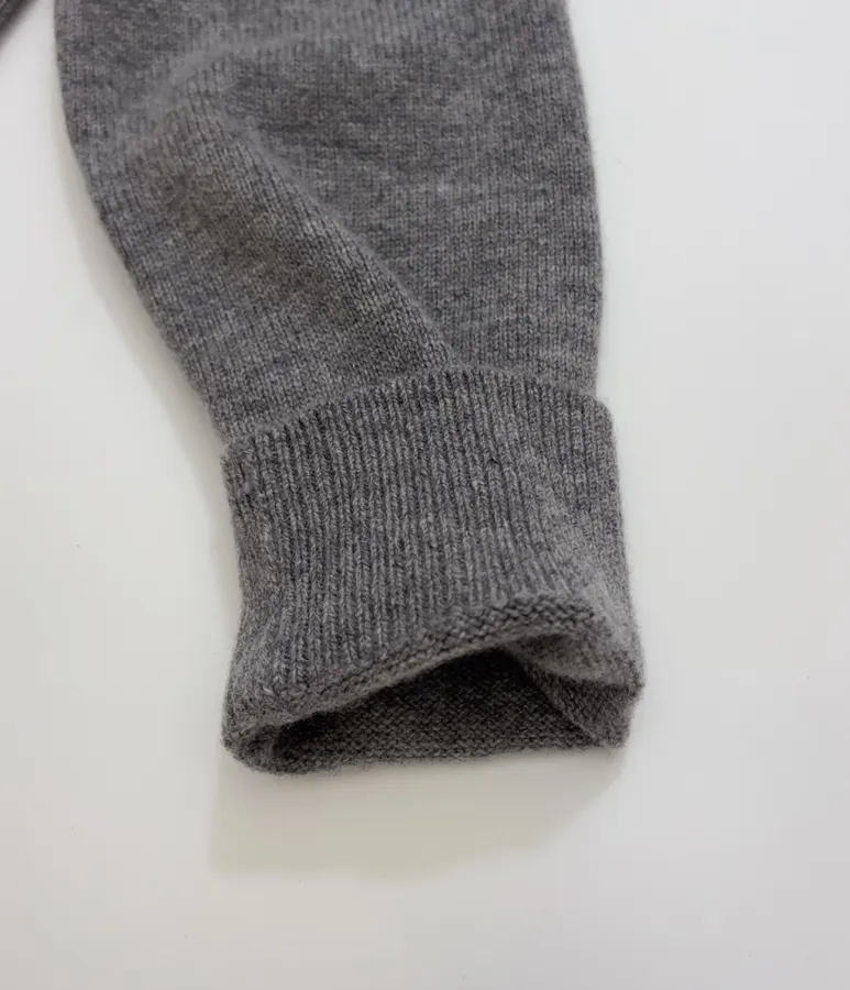 Jacquard Crew-Neck Knit Sweater in Gray, product view 09
