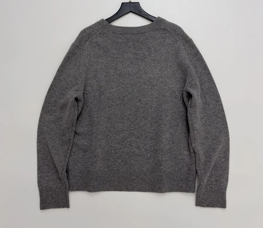 Jacquard Crew-Neck Knit Sweater in Gray, product view 14