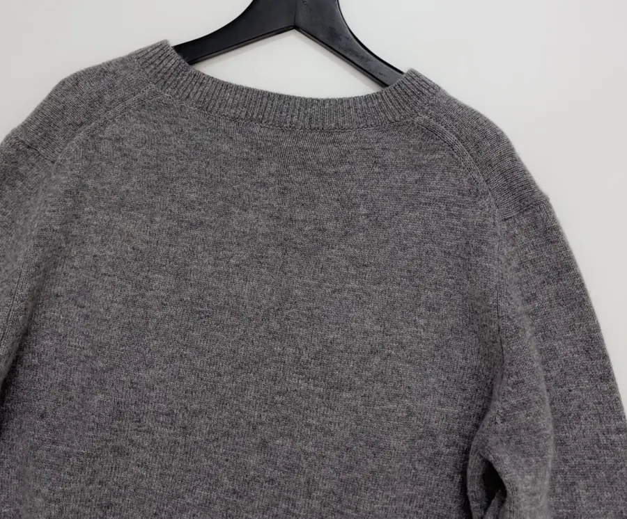 Jacquard Crew-Neck Knit Sweater in Gray, product view 15