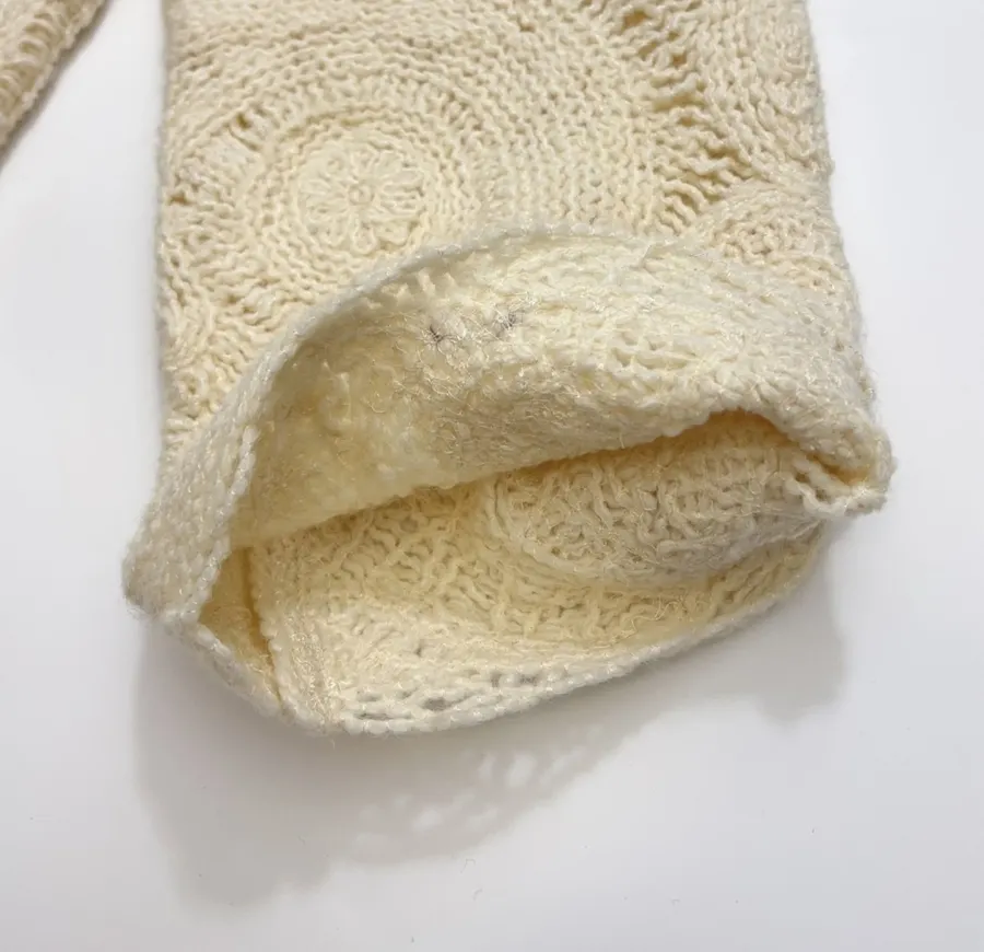 Ivory Paisley Openwork Knit Top in Ivory, product view 08