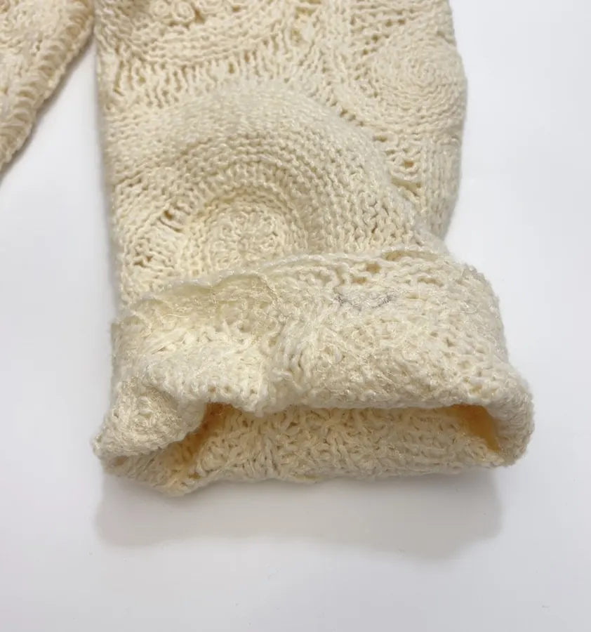 Ivory Paisley Openwork Knit Top in Ivory, product view 09