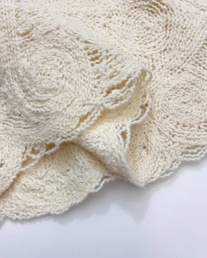 Ivory Paisley Openwork Knit Top in Ivory, product view 12