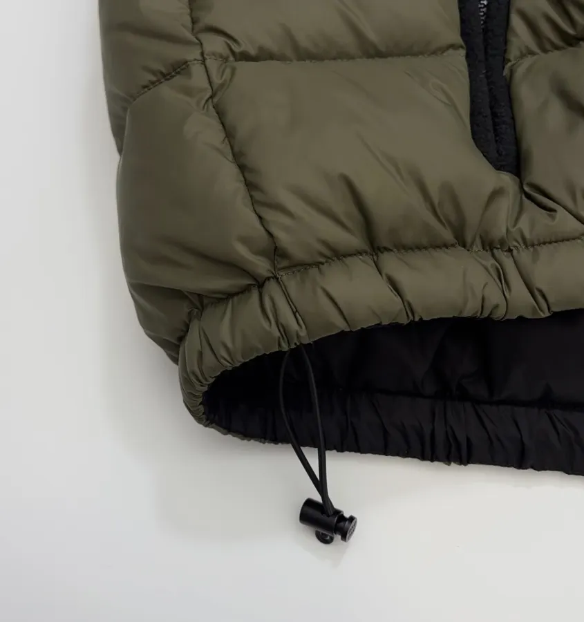 Olive Stand-Collar Quilted Puffer Vest in Olive Green, product view 08