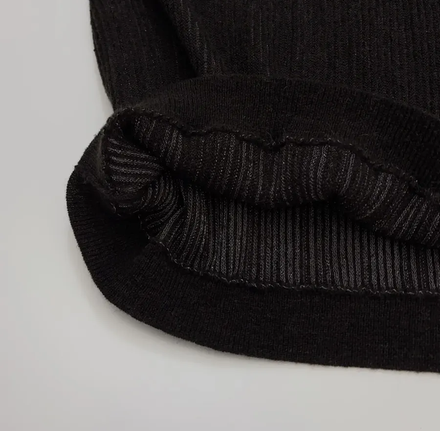 Round-Neck Sleeveless Knit Vest, Slim-Fit Top in Black, product view 11