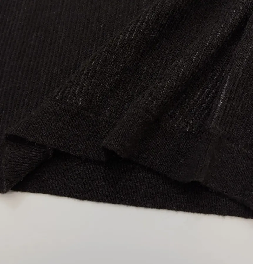 Round-Neck Sleeveless Knit Vest, Slim-Fit Top in Black, product view 12