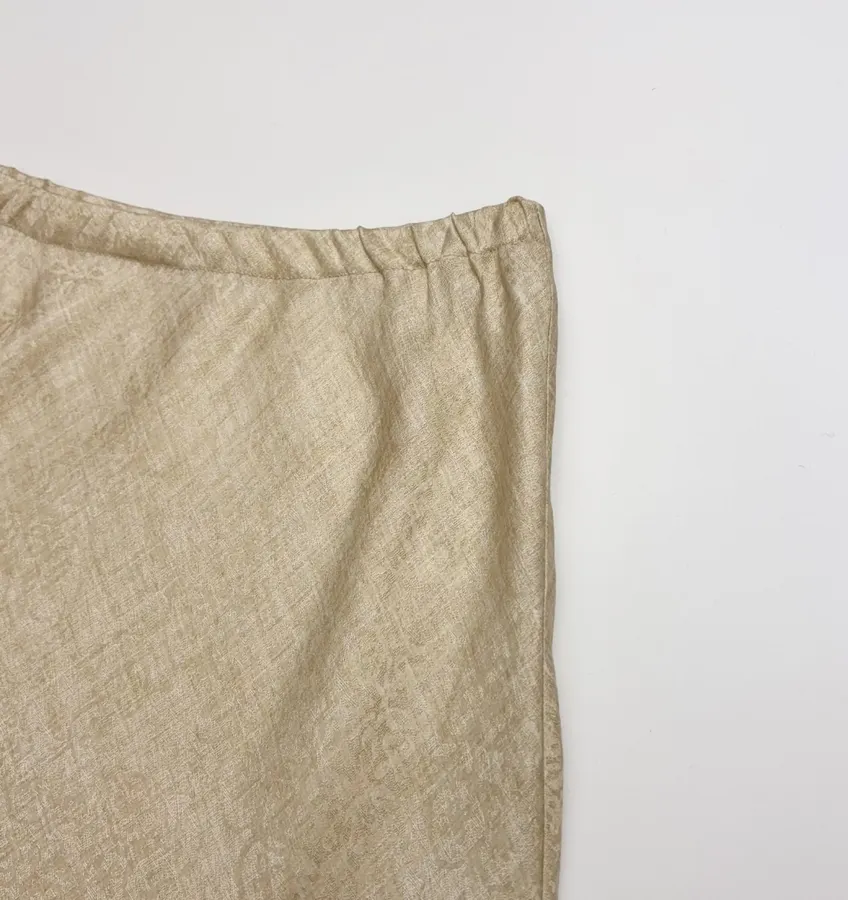 Retro-style Merino Wool Blend Jacquard Slim-fit Bodycon Fishtail Skirt in Oatmeal, product view 03