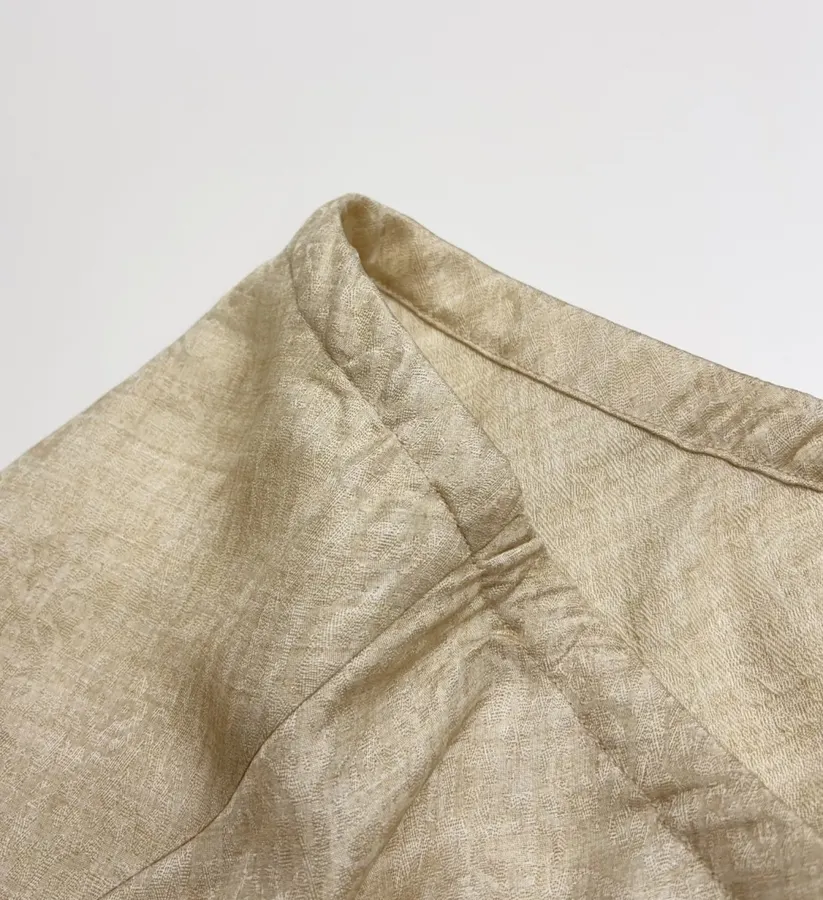 Retro-style Merino Wool Blend Jacquard Slim-fit Bodycon Fishtail Skirt in Oatmeal, product view 05