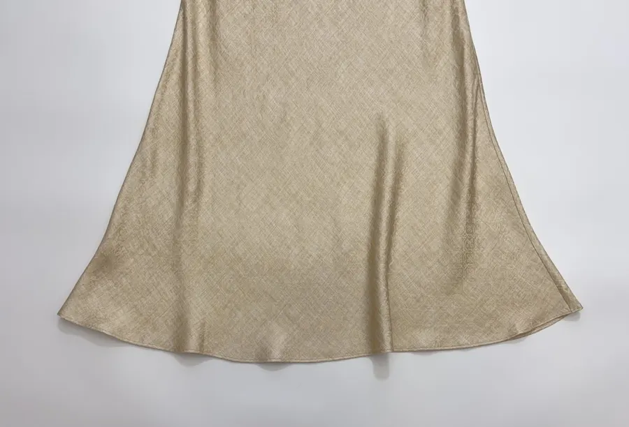 Retro-style Merino Wool Blend Jacquard Slim-fit Bodycon Fishtail Skirt in Oatmeal, product view 06