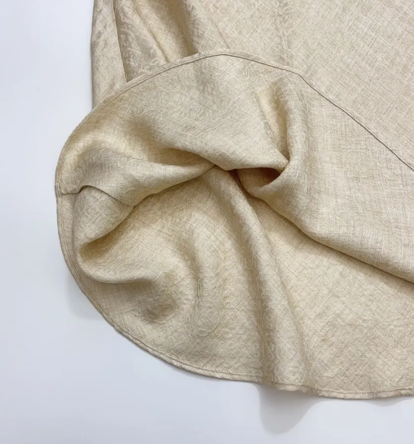 Retro-style Merino Wool Blend Jacquard Slim-fit Bodycon Fishtail Skirt in Oatmeal, product view 11
