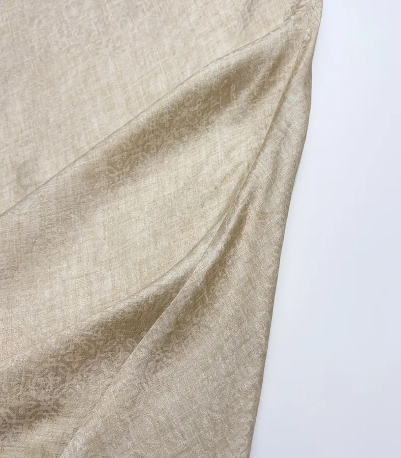 Retro-style Merino Wool Blend Jacquard Slim-fit Bodycon Fishtail Skirt in Oatmeal, product view 12