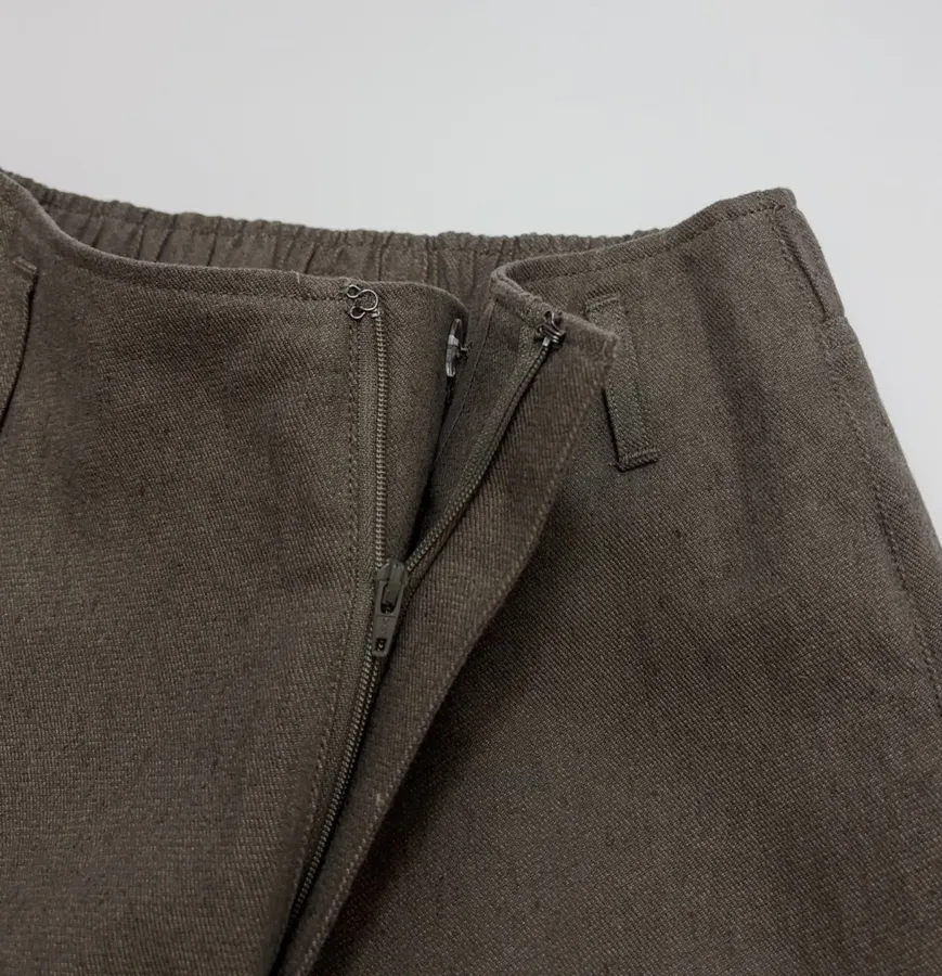 Dark Taupe High-Waist Straight Wide-Leg Trousers in Dark Gray, product view 06