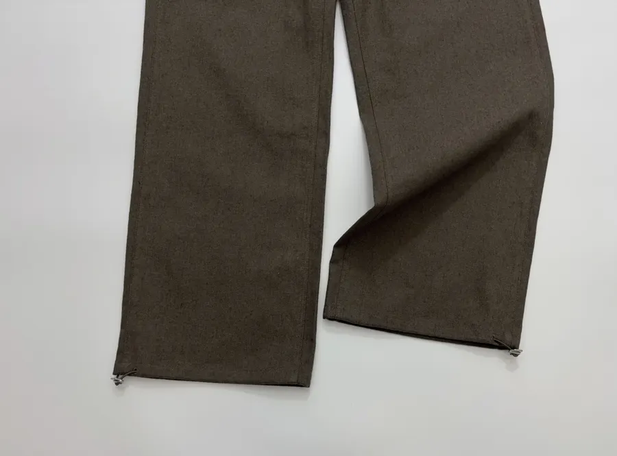 Dark Taupe High-Waist Straight Wide-Leg Trousers in Dark Gray, product view 09