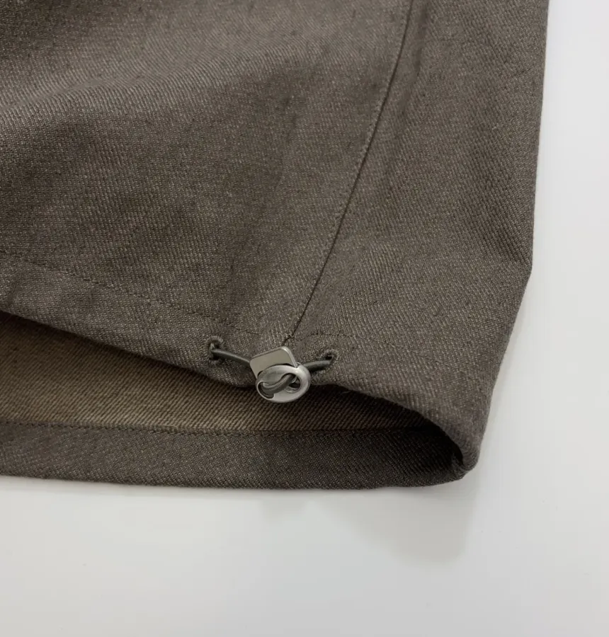 Dark Taupe High-Waist Straight Wide-Leg Trousers in Dark Gray, product view 12