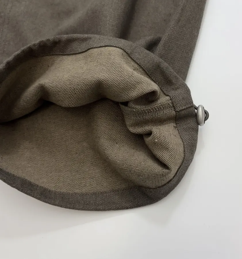 Dark Taupe High-Waist Straight Wide-Leg Trousers in Dark Gray, product view 13