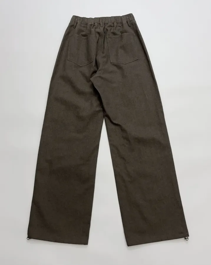 Dark Taupe High-Waist Straight Wide-Leg Trousers in Dark Gray, product view 14